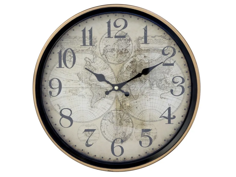 Chic Antique Wanduhr mit Goldrand