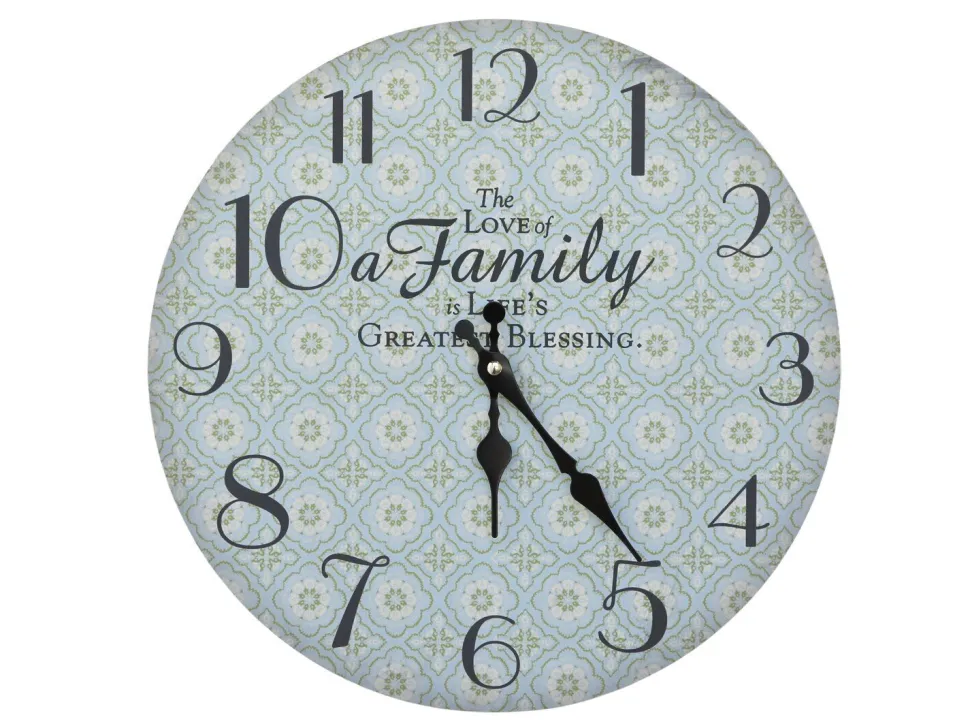 Chic Antique Wanduhr mit Muster und Spruch