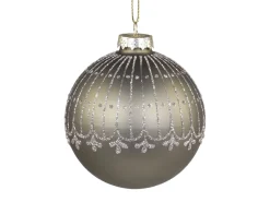 Chic Antique Weihnachtskugel mit Glitzer Streifenmuster