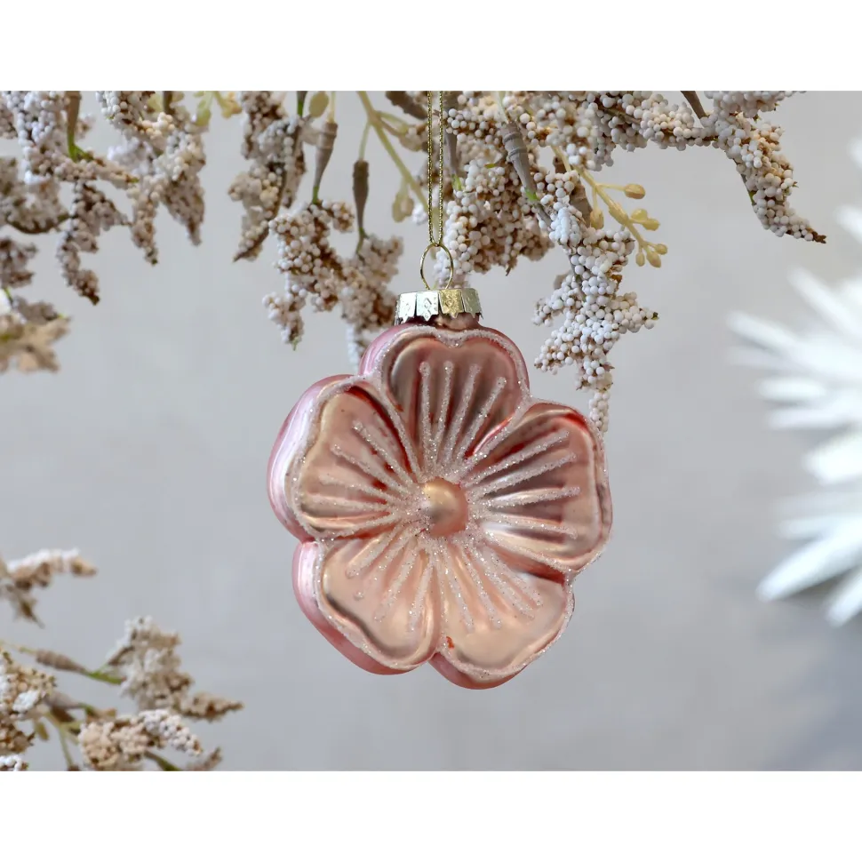Chic Antique Weihnachtskugel Rosa Blume