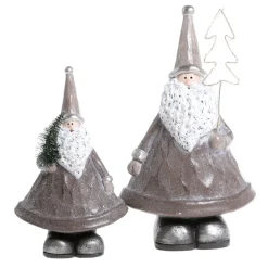 Chic Antique Weihnachtsmann mit LED Baum 2er-Set