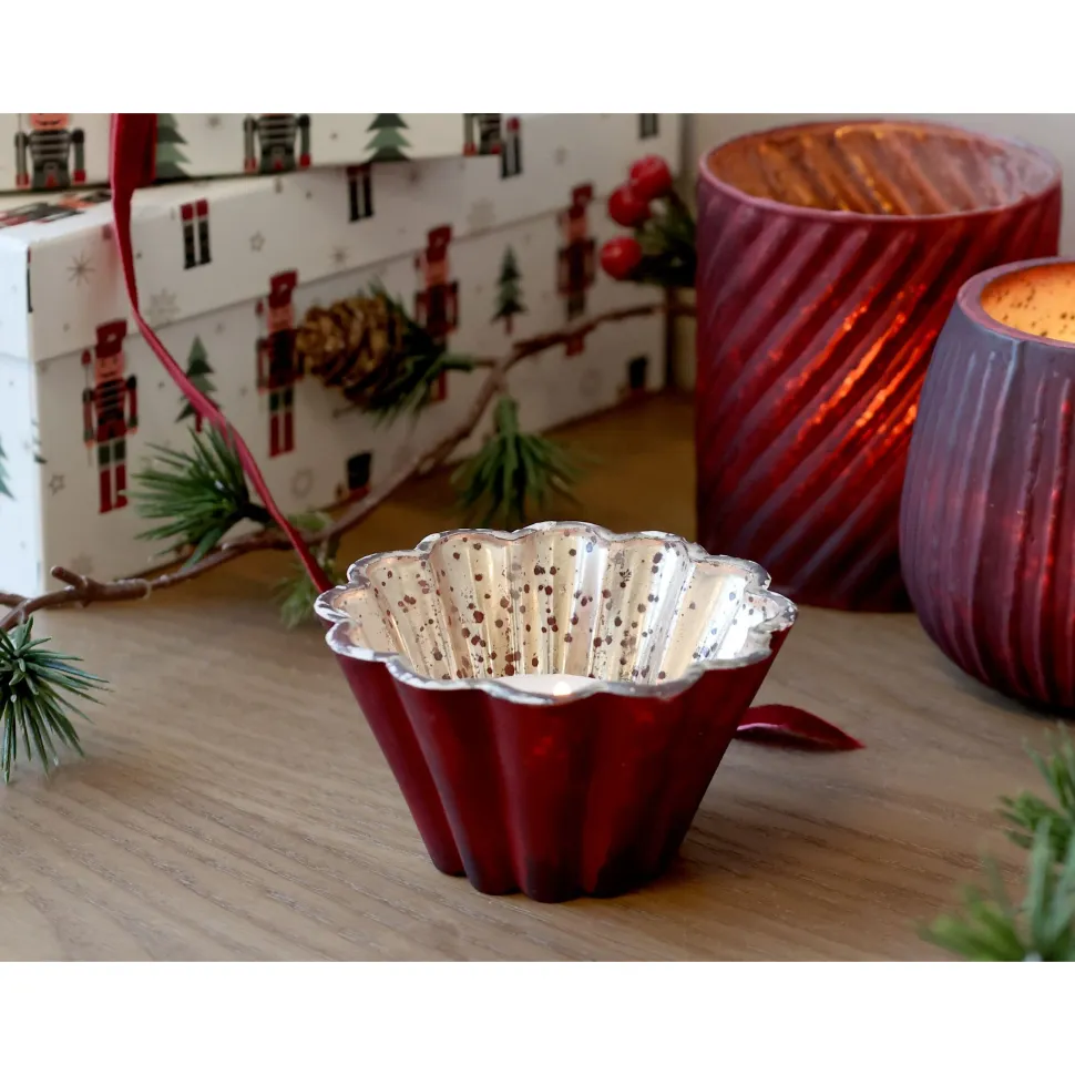 Chic Antique Windlicht Antique Cherry in Kelchform
