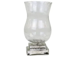 Chic Antique Windlicht auf silbernem Fuss