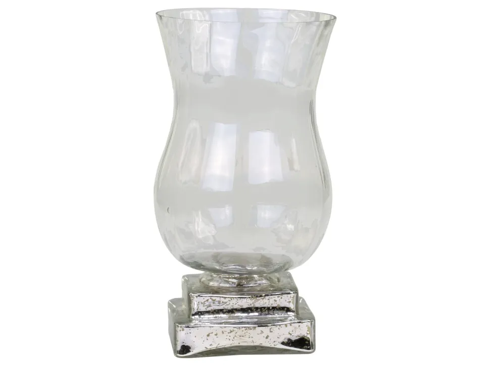 Chic Antique Windlicht auf silbernem Fuss