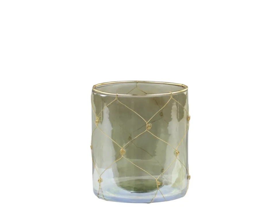 Chic Antique Windlicht mit Eisen Dekor