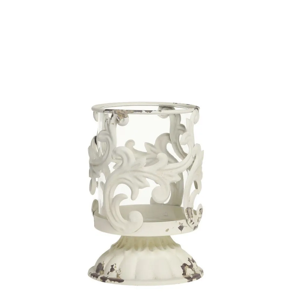 Chic Antique Windlicht mit Pflanzen Dekor