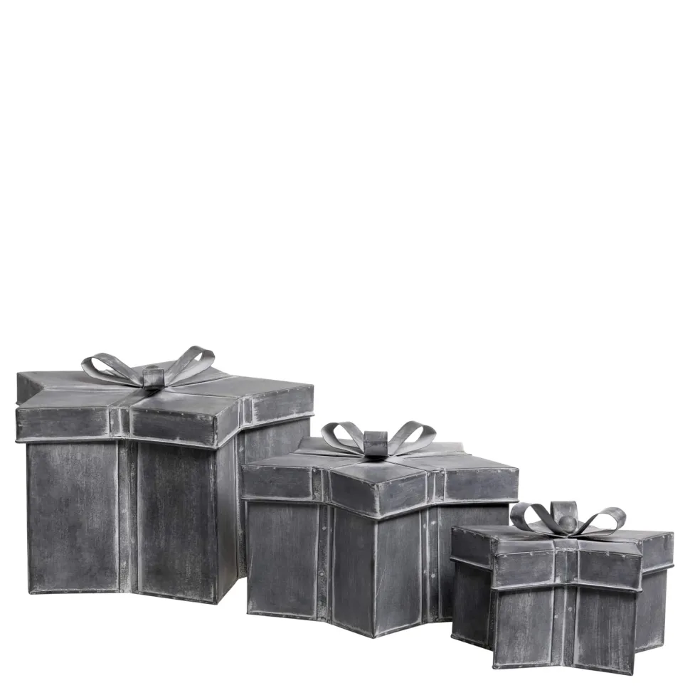 Chic Antique Winterliches Geschenkbox 3er-Set mit Schleife