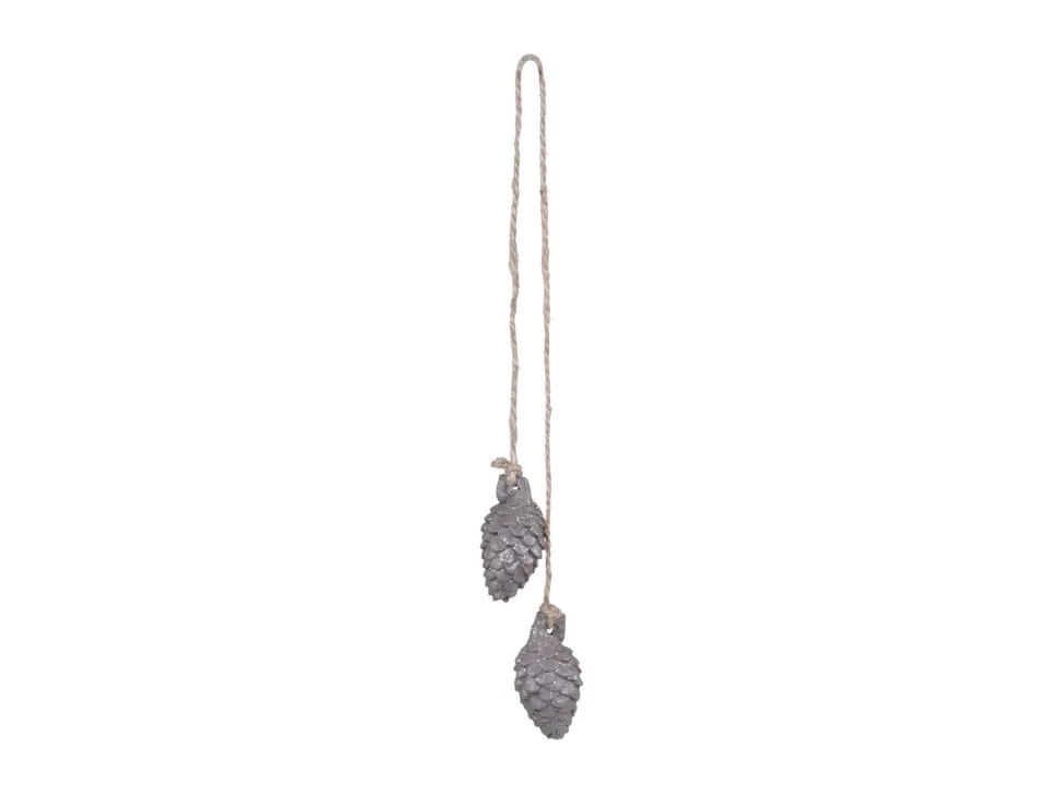 Chic Antique Zapfen mit Glitzer zum Aufhängen 2er Set