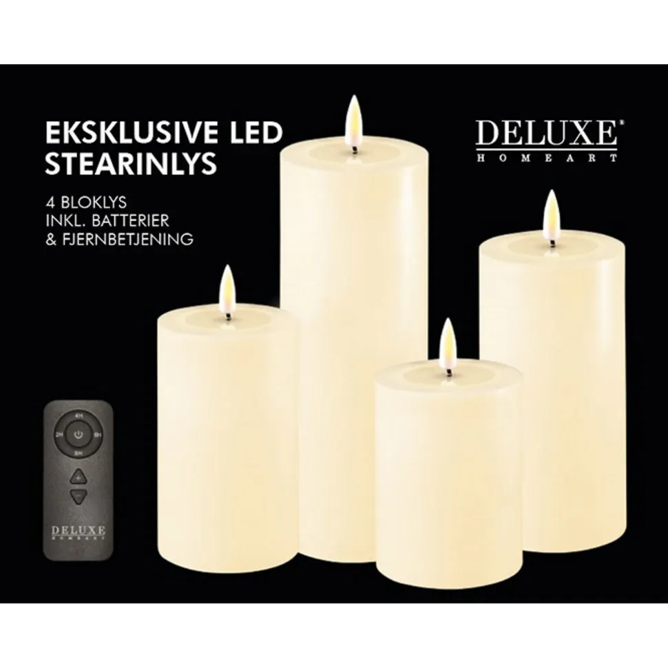Deluxe Homeart Geschenkbox LED Blockkerzen Set mit Fernbedienung