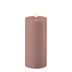 Deluxe Homeart LED Real Flame Outdoor Stumpenkerze staubig rot