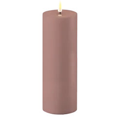 Deluxe Homeart LED Real Flame Outdoor Stumpenkerze staubig rot