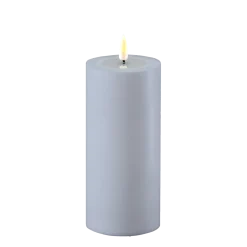Deluxe Homeart LED Real Flame Outdoor Stumpenkerze staubig blau