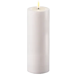 Deluxe Homeart LED Real Flame Outdoor Stumpenkerze weiß