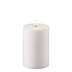 Deluxe Homeart LED Real Flame Outdoor Stumpenkerze weiß