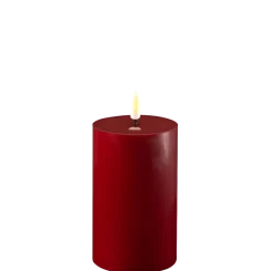 Deluxe Homeart LED Stumpenkerze Real Flame bordeaux