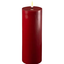 Deluxe Homeart LED Stumpenkerze Real Flame bordeaux