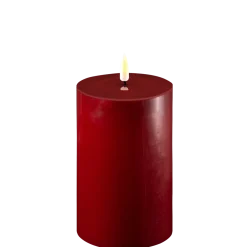 Deluxe Homeart LED Stumpenkerze Real Flame bordeaux