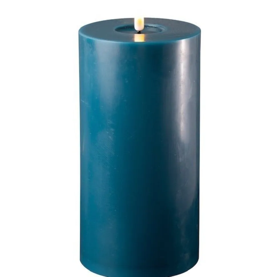 Deluxe Homeart LED Stumpenkerze Real Flame petroleum