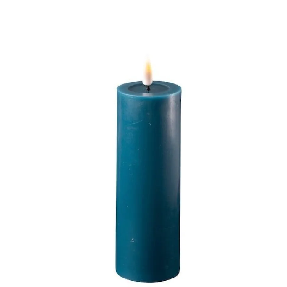 Deluxe Homeart LED Stumpenkerze Real Flame petroleum