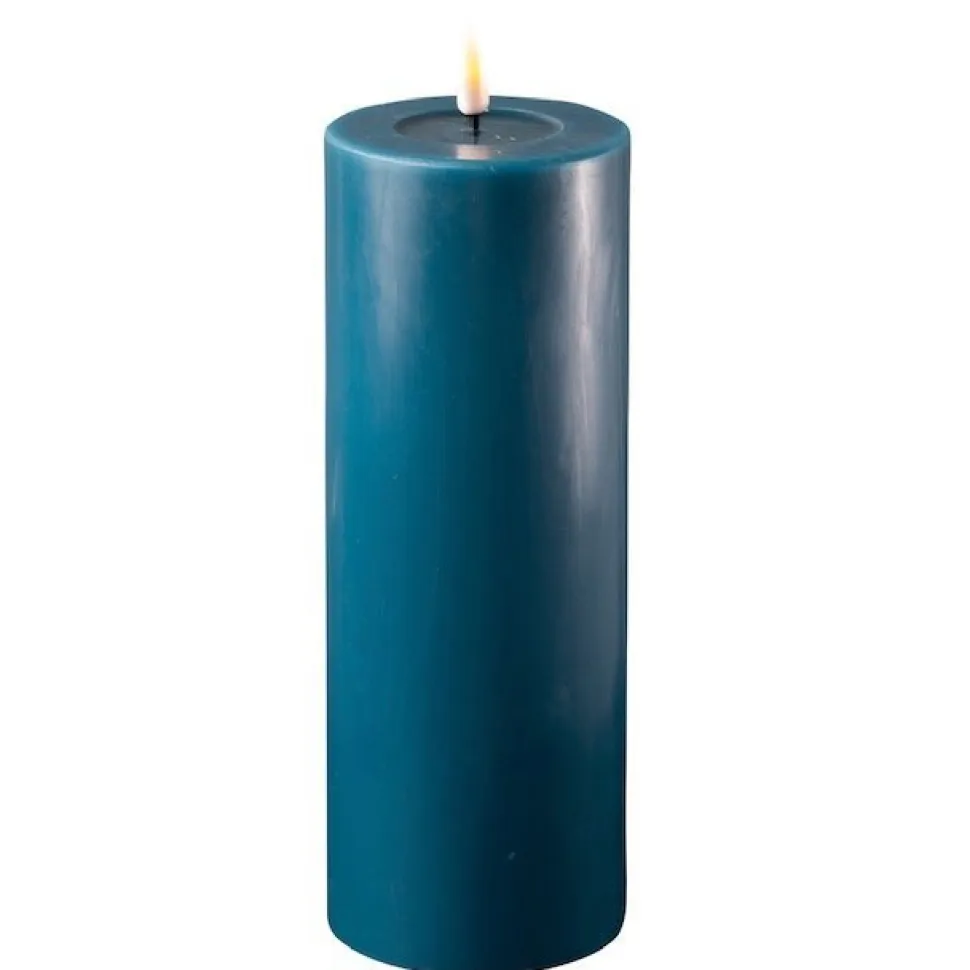 Deluxe Homeart LED Stumpenkerze Real Flame petroleum