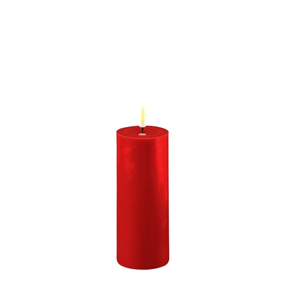 Deluxe Homeart LED Stumpenkerze Real Flame rot