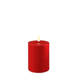 Deluxe Homeart LED Stumpenkerze Real Flame rot