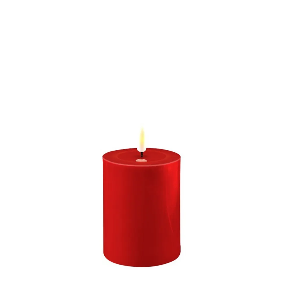 Deluxe Homeart LED Stumpenkerze Real Flame rot