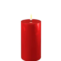 Deluxe Homeart LED Stumpenkerze Real Flame rot