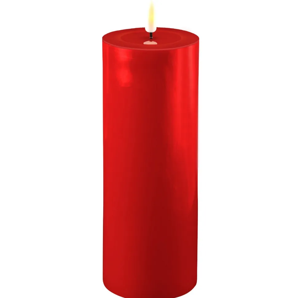 Deluxe Homeart LED Stumpenkerze Real Flame rot
