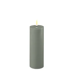Deluxe Homeart LED Stumpenkerze Real Flame salbei green