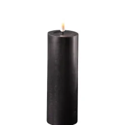 Deluxe Homeart LED Stumpenkerze Real Flame schwarz