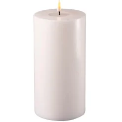 Deluxe Homeart LED Stumpenkerze Real Flame weiß