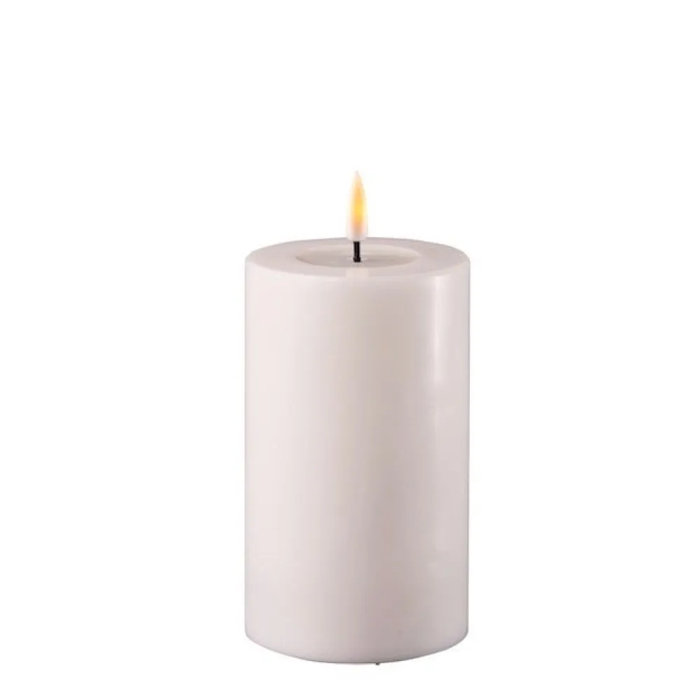 Deluxe Homeart LED Stumpenkerze Real Flame weiß