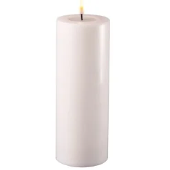 Deluxe Homeart LED Stumpenkerze Real Flame weiß
