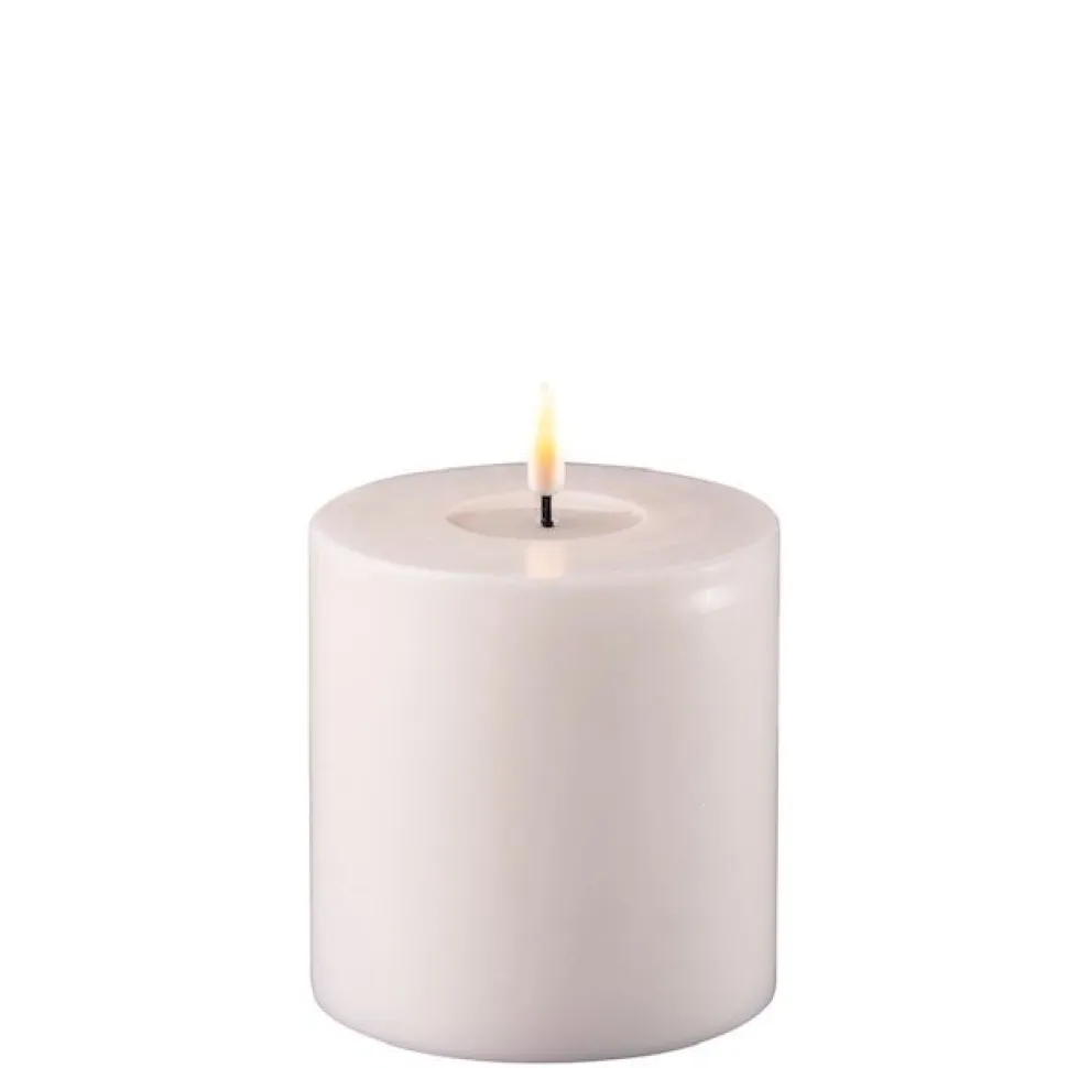 Deluxe Homeart LED Stumpenkerze Real Flame weiß