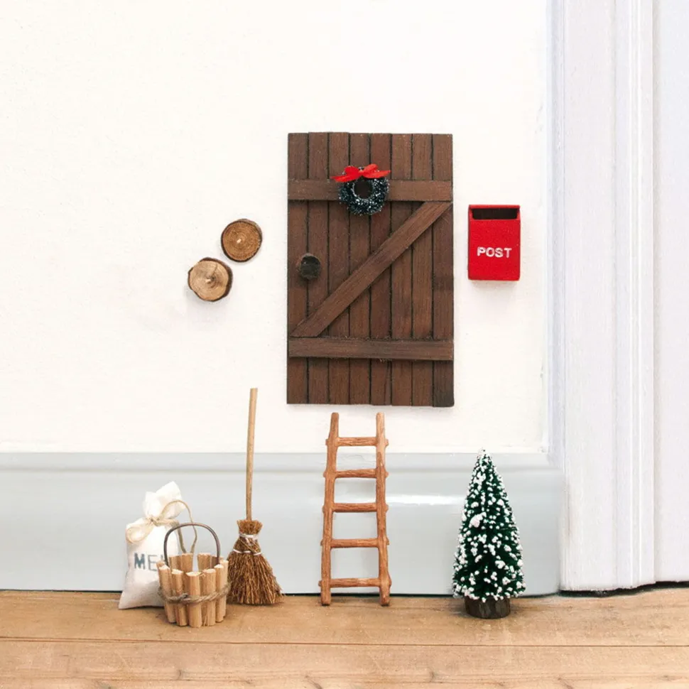 Det Gamle Apotek Wichteltür-Set aus Holz, 9-teilig mit Zubehör