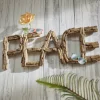 Faktorei Unikat Wand-Dekoration Peace Teakholz