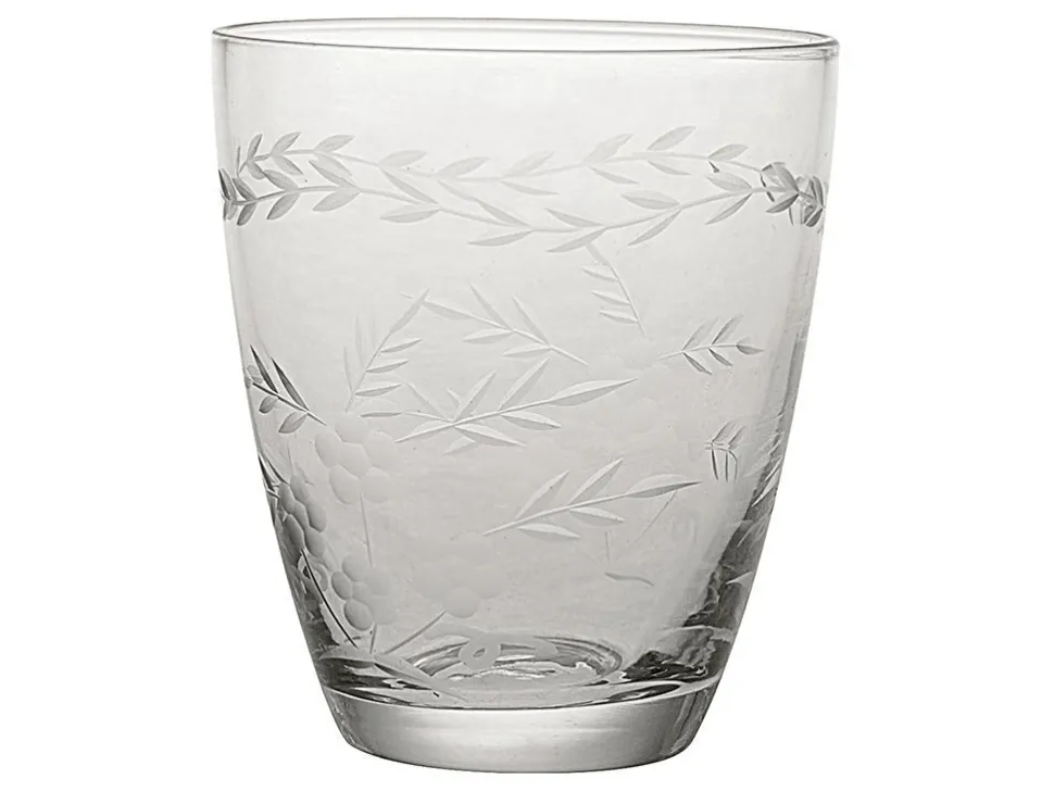 GreenGate Wasserglas klar mit Schliff