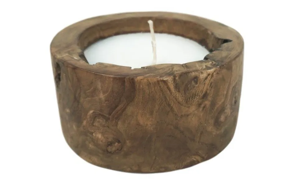 HSM Collection Baumstammkerze Teakholz