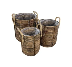 HSM Collection Korbset Kika Rattan 3er