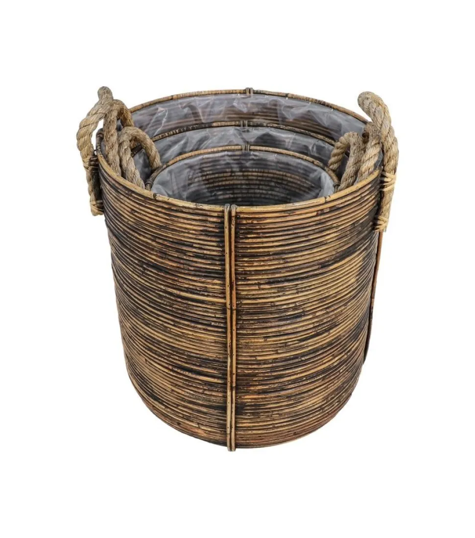 HSM Collection Korbset Kika Rattan 3er