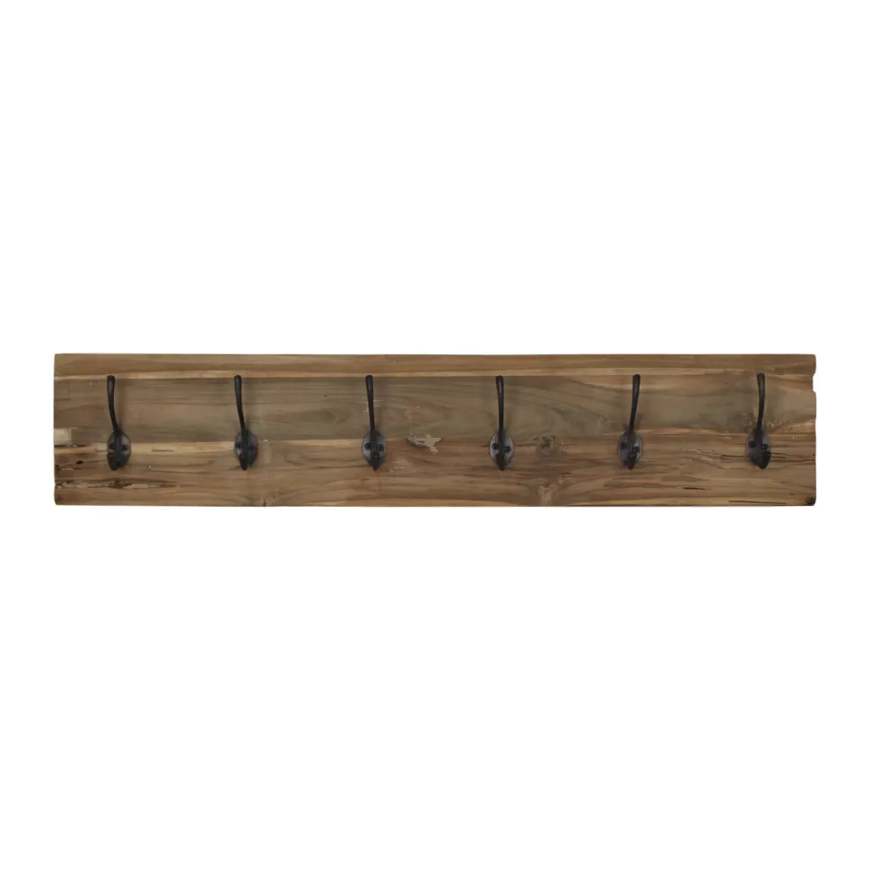 HSM Collection Wandgarderobe Natur Eisenbahnschwelle