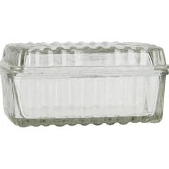 IB Laursen Butterbox mit Rillen aus Glas