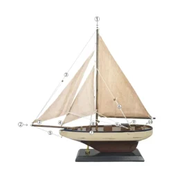 IB Laursen Deko Segelschiff mit leinenfarbigen Segeln