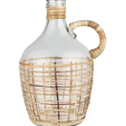 IB Laursen Flasche aus Glas mit Rattangeflecht