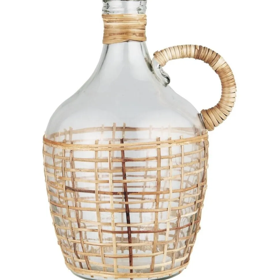 IB Laursen Flasche aus Glas mit Rattangeflecht