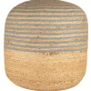 IB Laursen Fußhocker aus Jute mit blauen Streifen