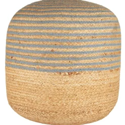 IB Laursen Fußhocker aus Jute mit blauen Streifen