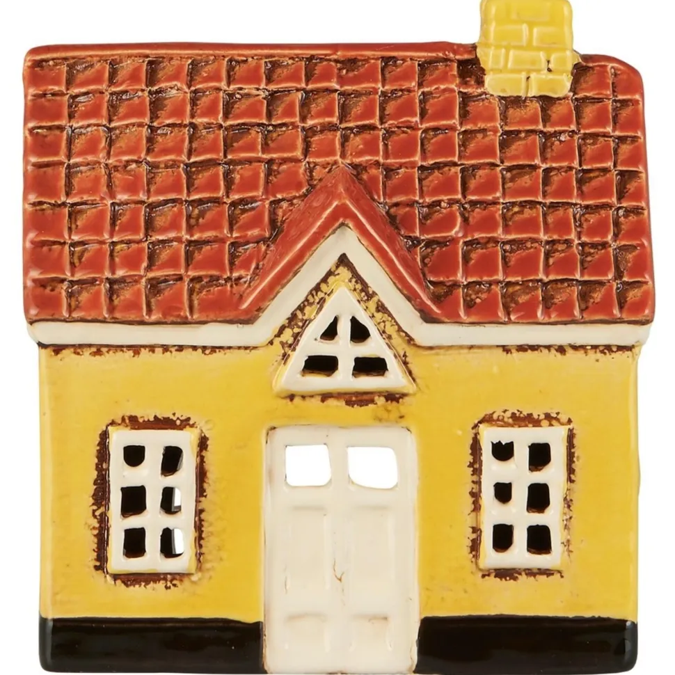 IB Laursen Keramik Haus für Teelicht My Home Town gelb