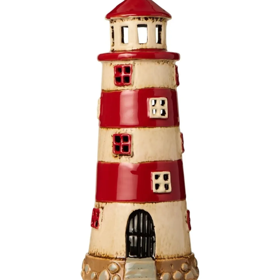 IB Laursen Leuchtturm mit roten Streifen